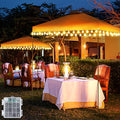 2 Pack Canopy Tent Lights, 40ft 80LEDs Canopy Lights Outdoor Battery Powered with 8 Modes, Bright Camping Canopy String Lights for 10'x 10' Pop Up Canopy Tent, Suitable for Tailgate Party