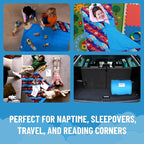 Jay Franco Kids Nap Mat with Embedded Pillow & Blanket – Soft 46"x20" Microfiber Sleeping Bag with Name Tag & Handle for School, Travel, Sleepover