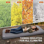 Self Inflating Sleeping Pad,Memory Foam Camping Mattress w/Detachable Electric Pump,4 - Inch Thick Memory Foam for Ultimate Comfort, for Indoor,Outdoor,Road Trip,4 - Season Use,Gray