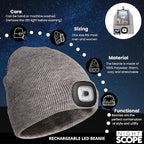 Classic Rechargeable LED Warm Knit Beanie Head Light Hat Headlamp for Outdoor Activities