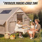 Inflatable Tent with Skylight, Quick Setup Blow Up Tents with Pump, Hot Tent with Stove Jack, Waterproof Oxford Inflatable House for Camping, Air Glamping Tents for Camping Adult 4-6 Person