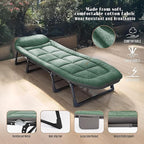 SunSettler Camping Cot with Mattress, Portable Cot Bed for Adults, Foldable Padded Sleeping Cots for Camping Travel Tent Day Bed Outdoor & Home Guest (XL)