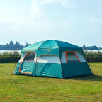 KTT Large Tent 8-10-12 Person,Family Cabin Tents,2 Rooms,2 Doors and 4 Windows with Mesh,Straight Wall,Waterproof,Double Layer,Big Tents for Outdoor,Picnic,Camping,Family Gathering