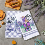Set of 6 Lavender Kitchen Towels Purple Floral Dishtowels Rustic Absorbent Purple Tea Hand Towels 24 x 16 Inches Lavender Lover Gifts for Farmhouse Kitchen Bathroom Accessories Decorations