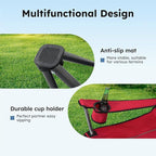 ALPHA CAMP Heavy Duty Canopy Lounge Chair Sunshade Hiking Travel Chair with Cup Holder