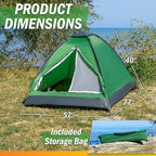2 Person Camping Tent with Rain Fly and Carrying Bag - Lightweight Outdoor Tent for Backpacking, Hiking, or Beach Use by Wakeman Outdoors