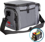 Rockland Guard Insulated Lunch Bag for Men - Lunch Box for Women with Compartments for Meal Prep Containers, Bottles, Snacks, Extra Storage Pockets - Lunchbox for Work, Travel, Picnic, Camping - Gray