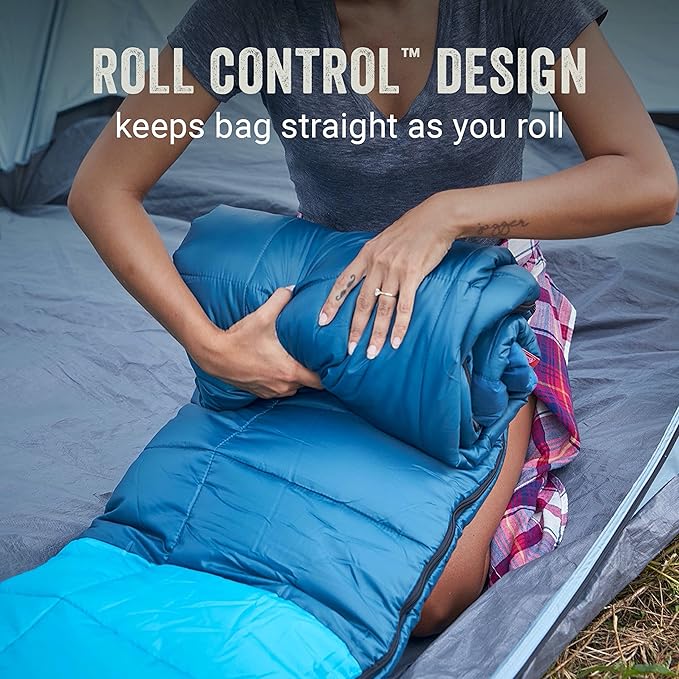 Coleman Kompact Sleeping Bag, Indoor/Outdoor Lightweight Sleeping Bag for Adults, 20°F/30°F/40°F Options for Camping, Hiking, Backpacking with Included Compression Sack