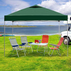GDY 10x10 Pop Up Canopy Tent, Easy Set up Outdoor Silver Coated Beach Gazebos, Carpas for Pool, Events, Parties, and Camping, Green.