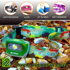BLITZU Led Headlamp Flashlight for Adults and Kids. Super Bright Outdoor Headlight Headlamps. Head Lamp with Red Safety Light Great for Running, Camping, Reading, Hiking at Night Time CAMO