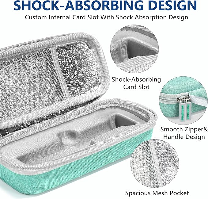 Portable Insulated Cooler Travel Case Fits 2 Zepbound or Mounjaro Injector Pens, Tirzepatide Travel Case TSA Approved with 2PCS Reusable Ice Packs, EVA Medicine Organizer for Daily Use (Green,Small)