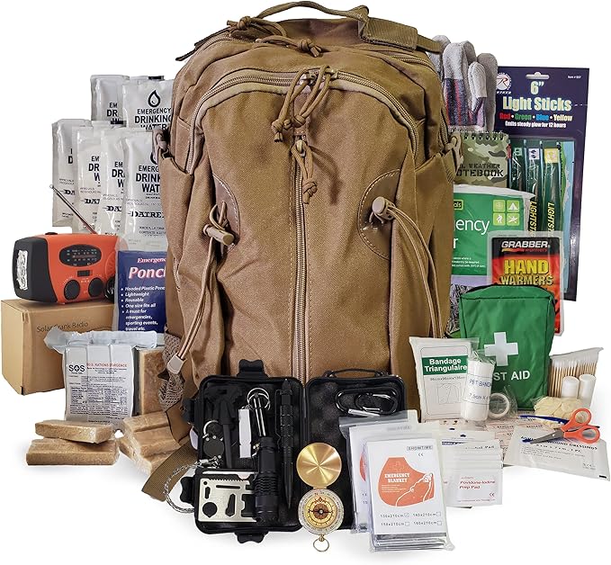 1 Person Emergency Kit/Survival Backpack for 72 Hours for Natural Disasters, Hurricanes, Emergency or Bug Out Situations