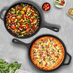 Vivicreate 2 in 1 Cast Iron Dutch Oven Pot with Skillet Lid Pre Seasoned Multi Cooker for Baking Frying Roasting Camping Compatible with All Stoves olla de hierro fundido sartén