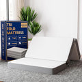 Greaton, 4-Inch Tri-Folding Gel Memory Foam Portable Floor Mattress | Breathable Mesh, Ultra Soft, Cot Pad, Removable and Washable Cover, Comfortable Support, Therapeutic Qualities, 25-Inch, White