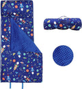 Kids Nap Mat Portable Slumber Bags with Removable Pillow and Blanket for Girls Boys, Lightweight Extra Large Sleeping Bag for Preschool Camping Daycare
