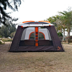 KTT Extra Large Tent 10-12-14 Person(A),Family Cabin Tents,2 Rooms,3 Doors and 3 Windows with Mesh,Straight Wall,Waterproof,Double Layer,Big Tent for Outdoor,Picnic,Camping,Family Gathering