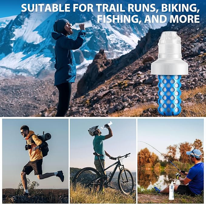 Enhon 1 Pack Water Filter Cartridge Compatible with Katadyn BeFree (Including Older Models), Fits 42mm Openings, Perfect for Hiking, Stamina Sports, Travel Water Filtration