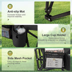 LET'S CAMP Oversized Camping Chairs 29.52" High Back Heavy Duty Lawn Chair Support 500LBS, Portable Collapsible Chair with Cup Holder, Side Pocket(Black)