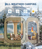 6X6 Ft Pop Up Sports Tent, Instant Shelter, Rainproof Camping Sun Shelter Coldproof & Windproof, Outdoor All Weather Pop Up Tent for Patio, Backyard, Deck, Sports Events