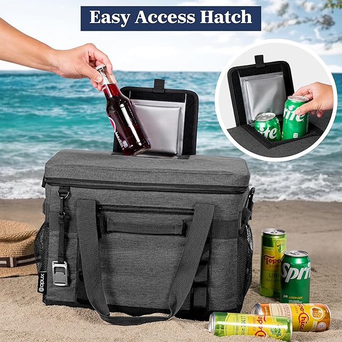 OPUX Cooler Bag, 48/60 Cans Insulated Soft Collapsible Portable Cooler, Soft Sided Leakproof Cooler for Beach Camping with Shoulder Strap, Ice Chest for Travel Road Trip Picnic