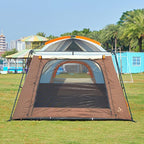 KTT Large Tent 8-10-12 Person,Family Cabin Tents,2 Rooms,2 Doors and 4 Windows with Mesh,Straight Wall,Waterproof,Double Layer,Big Tents for Outdoor,Picnic,Camping,Family Gathering