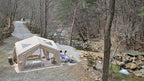 Coody Inflatable Canvas Camping Tents with Stove Jack – Premium Air Beam Family Glamping Tent, Breathable Cotton Canvas, Fast Setup Air Tent with Pump