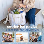 Cool Coolers by Fit & Fresh XL Slim Ice Packs, Quick Freeze Reusable Ice Packs for Lunch Boxes & Coolers, Long-Lasting, Space Saving Cooler Ice Packs, Taupe, 4Pk