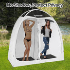 EighteenTek® Shower Tent Camping, 2-Room Portable Changing Room, Outdoor Shower Enclosure, Pop Up Privacy Tent Shelter with Floor & Doors, Waterproof & Lightweight, Camping Toilet Bathroom