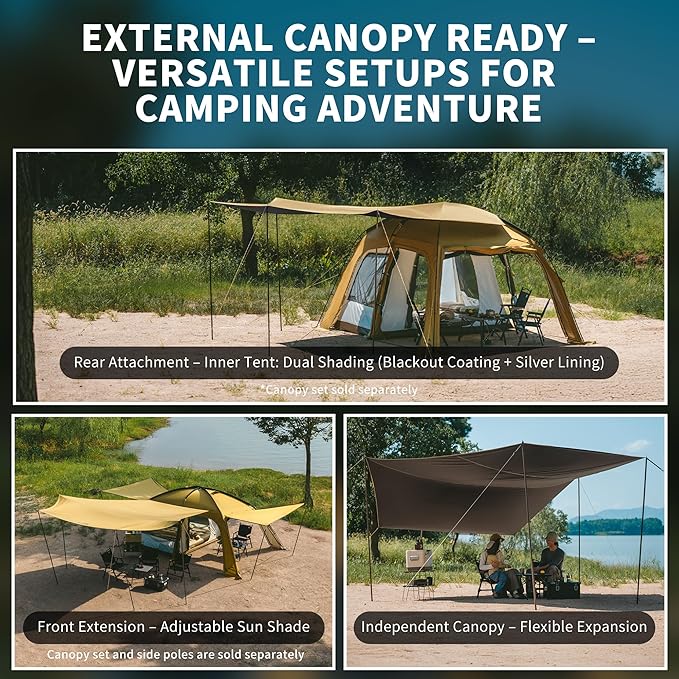 Naturehike Dune Hot Tent with Stove Jack,Double Layer 4 Season Tent,Waterproof 2-4 Person Tents for Camping