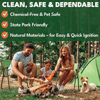 Superior Trading Fire Starter Pods in Plastic Bucket - Fire Starters for Campfires, BBQ, Grill, Pit, Wood Stove & Charcoal Starter, 15-20-Min Burn, 50 Extra Large Pods, USA Made, Brown, 3 Lbs