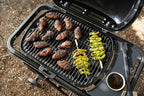 Weber Traveler® Compact Portable Gas Grill (Liquid Propane) for Outdoor Cooking – Black, Porcelain-Enameled Lid, Side Table, Folding Portable Grill with Wheels for Camping, Tailgating & Travel