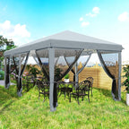 Outsunny 10' x 20' Pop Up Canopy Tent with Netting, Heavy Duty Instant Sun Shelter, Large Tents for Parties with Carry Bag for Outdoor, Garden, Patio, Gray