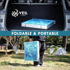 VILLEY Folding Camping Table 4FT, Large Portable Aluminum Table with Adjustable Height, Foldable Lightweight Picnic Table with Carry Handle for Camping, BBQ, Outdoor & Indoor Activities