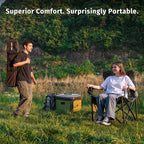 East Oak Oversized Camping Chair | 500LBS Support, 600D Oxford, Cup Holder & Side Pocket | Heavy Duty Camping Chairs | Ideal for Camping, Beach, Sports Events, Backyard & Tailgating | Gray