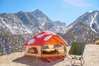 DOD Kinoko Mushroom Tent - 4 Season Festival Tent - 2 Person Instant Setup 1-Pull Camping Tent - Waterproof Dome Tent with Vertical Walls and Mesh Ventilation - Red