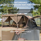Naturehike Village Instant Tent, 4 Person 8 Person Camping Tent with Full Rainfly, Waterproof Large Cabin Tents for Car Camping