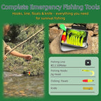 Mini Survival Fishing Kit–Compact Emergency Gear for Camping,Hiking,Bushcraft,Backpacking Small Tackle Box with Hooks,Line,Tools