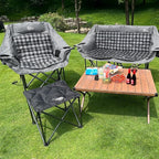 Double Camping Chairs Folding Chair Camping Loveseat Oversized 2 Person Camp Chairs for Adults Camping Couch Two Person Lawn Chairs Outdoor Sport Chair