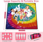 Extra Large Picnic Blankets Waterproof Foldable (80 "x 80") Beach Blanket Waterproof Sandproof,3-Layer Thicking Mat Outdoor Packable Camping Blanket(tie-dye)