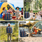Picnic Backpack for 2 Person with Large Insulated Cooler Bag, Picnic Basket Set with Wine Pouch, Waterproof Picnic Blanket & Cutlery Set. Perfect for, Camping, Party,Wedding Gift for Couple,Blue