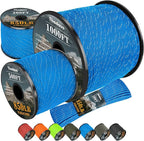Reflective Paracord Rope 850Ib, 50/100/200/500/1000ft 4MM 11 Strand para Cords Lanyard Utility Parachute Cord for Tent Camping Hiking Survival Tactical Clothesline DIY Projects (Blue, 200FT)