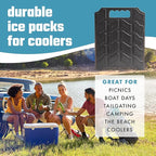 Cool Coolers by Fit & Fresh XL Slim Cooler Ice Blocks, Reusable & Long Lasting XL Ice Packs for Coolers, Slim XL Ice Packs for Cooler Bags, Space Saving, Quick Freeze, 10"x 13", Black, 3PK