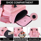LHI Military Tactical Backpack for Men and Women 45L Army 3 Days Assault Pack Bag Large Rucksack with Shoe Compartment - Pink