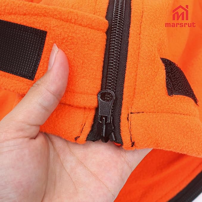 Fleece Sleeping Bag Liner, Cold Weather Blanket, 75 x 31 In, Lined Sack Sleep Travel Sheets with Zipper, Thermal Warmth Pad Lightweight Thin Down Insert Bags for Adults Camping Winter Unisex (Orange)