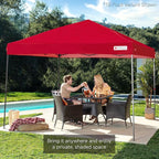 Best Choice Products 12x12ft Pop Up Canopy Tent, Outdoor Shade, 1 Person 1 Minute Set Up, Carry Case, 4 Weight Bags - Red