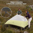 Naturehike Cloud Up 3 Person Backpacking Tent with Footprint - 3 Season Free Standing Lightweight 3 Person Camping Tent | with Footprint, Free Standing, Dome, Camping, Hiking, Waterproof