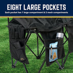 VictoryGear Portable Soccer Bench – 6 Seat Folding Team Chair with 8 Pockets & Carrying Bag – Lightweight Sideline Seating for Soccer, Baseball, Camping, Outdoor Events