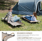 Timber Ridge Lightweight Aluminum Camping Cot, 20-Second Quick Set-Up Folding Cot with Zipper Closure, Portable Carry Bag Included for Camping, Travel and Outdoors, Support up to 225lbs, Tan