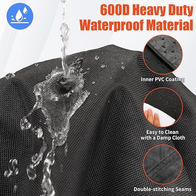 iCOVER Grill Cover 50 inch, BBQ Grill Cover for Outdoor Grill, 600D Heavy Duty Waterproof BBQ Cover, Anti-UV and Rip-Proof Barbecue Cover, Gas Grill Cover for Weber, Char-Broil, Nexgrill, etc