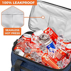 OPUX Soft Cooler Bag, Insulated Collapsible Lunch Cooler Tote for Men Work Camping Beach Travel, Portable Soft Sided Leakproof Waterproof Large Lunch Bag Box with Shoulder Strap 24 Cans, Heather Navy